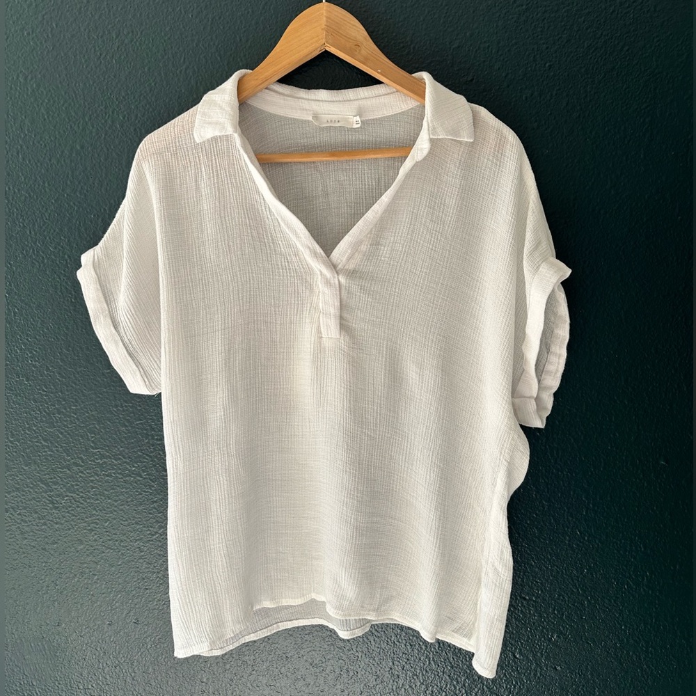 Lush White Linen Blouse